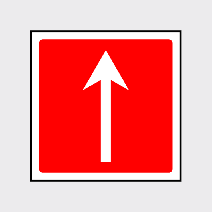 Red Arrow Up Sign | Directional Safety Notice
