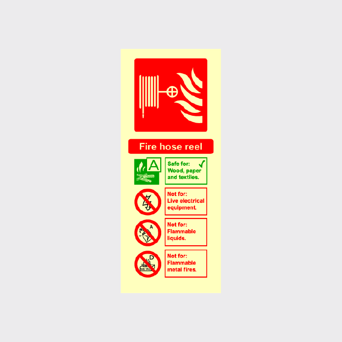 Glow in the Dark Fire Hose Reel Sign | Fire Safety Notice