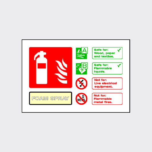 Foam Spray Fire Extinguisher Sign
