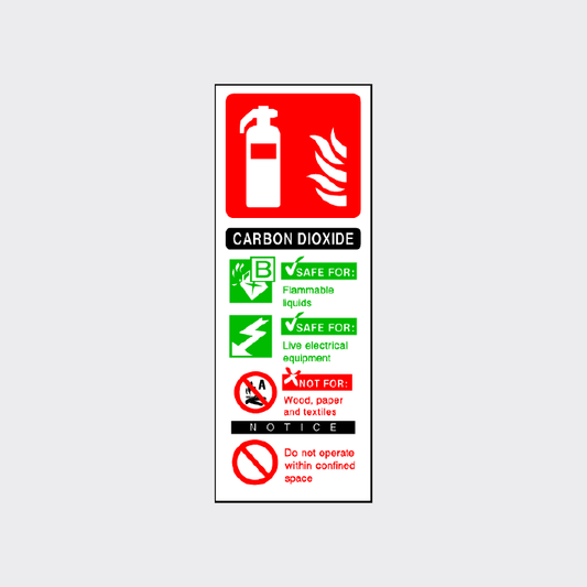 Carbon Dioxide Fire Extinguisher Sign