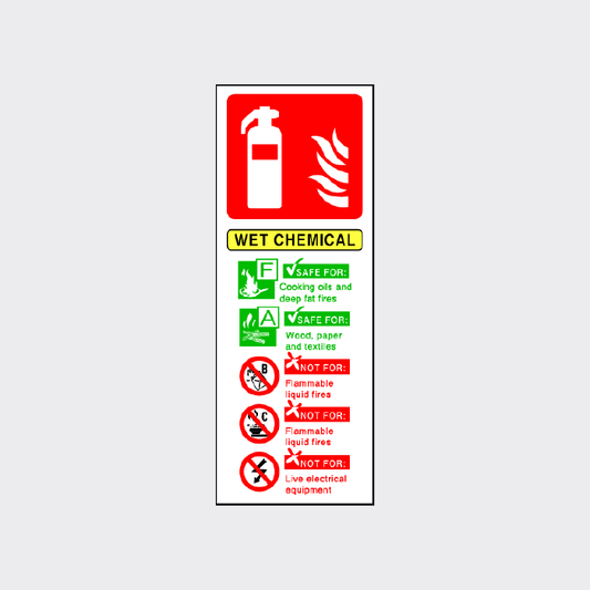 Wet Chemical Fire Extinguisher Sign