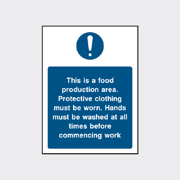 Food Production Area Sign | Hygiene & Safety Notice