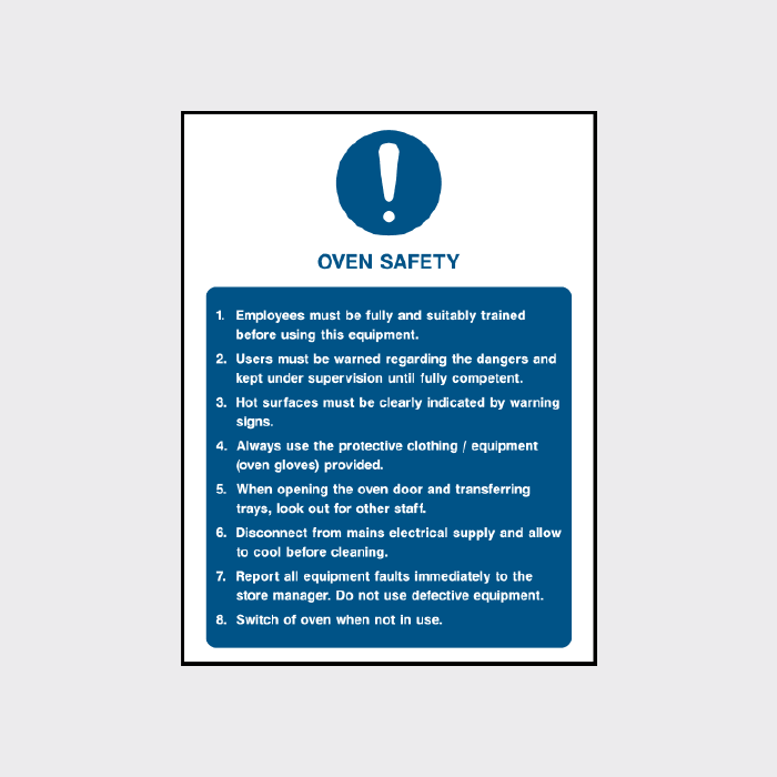 Over Cooked Warning Triangle Oven Safety Sign | Kitchen Hazard Warning