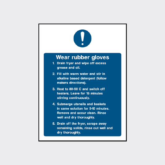 Wear rubber gloves safety sign