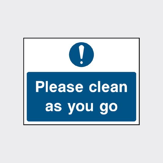 Please clean as you go sign