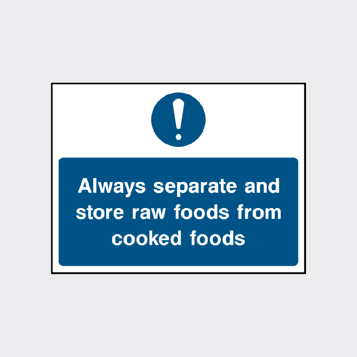 Food Assignment Sign Separate Raw and Cooked Foods Sign | Food Safety Notice