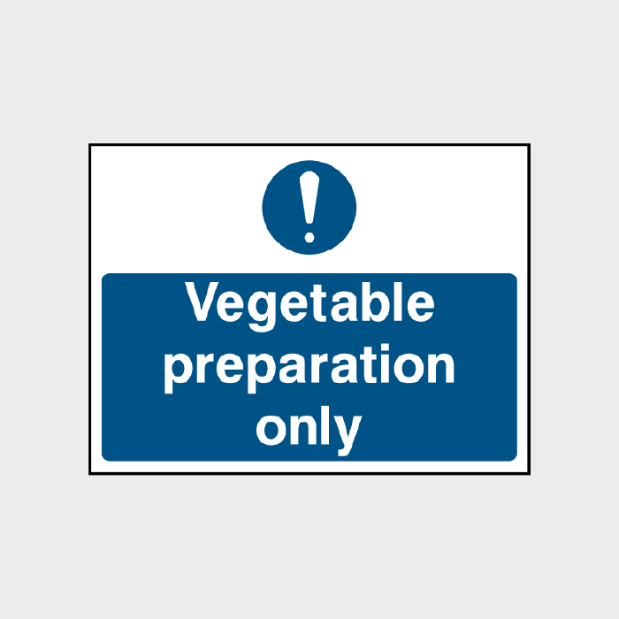 Preperation Sticker Vegetable Preparation Only Sign | Food Safety Notice