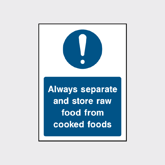 Open Food Sign Separate Raw and Cooked Foods Sign | Food Safety Notice