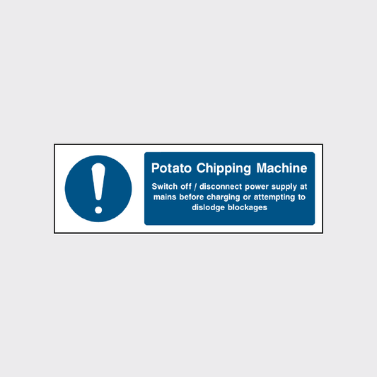 Potato chipping machine sign