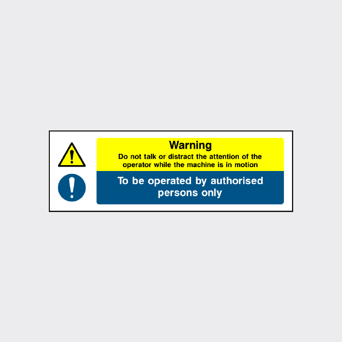 Do Not Distract Machine Operator Sign | Workplace Safety Notice