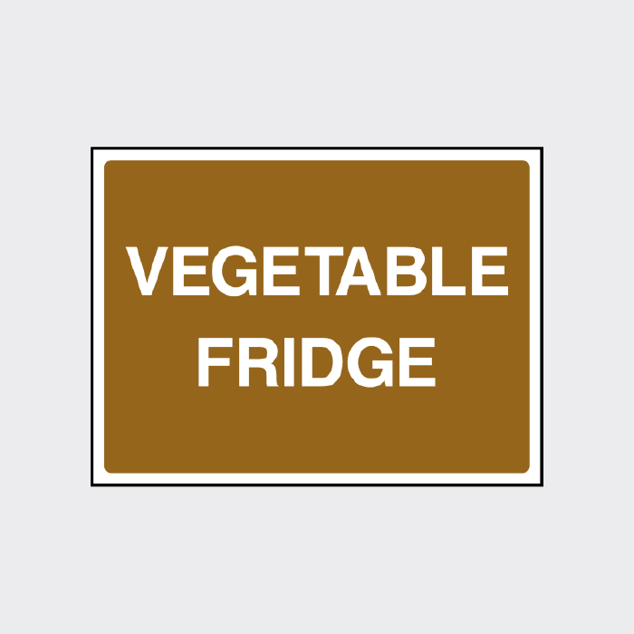 Vegetable fridge safety sign