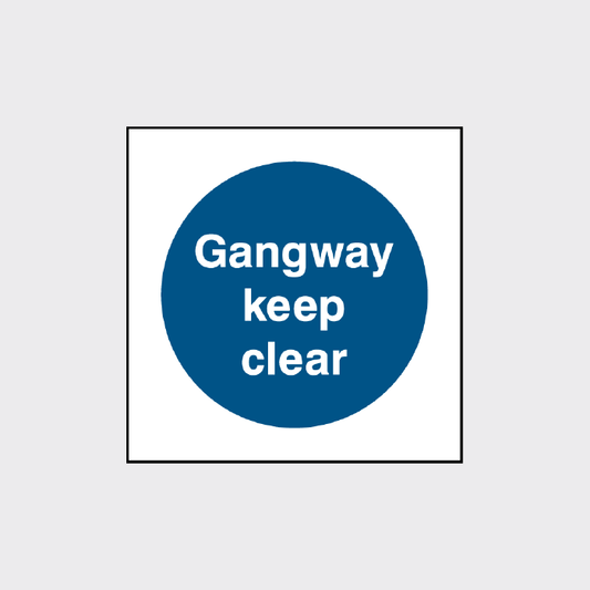 Fire Prevention - Gangway keep clear  - FPRV0003