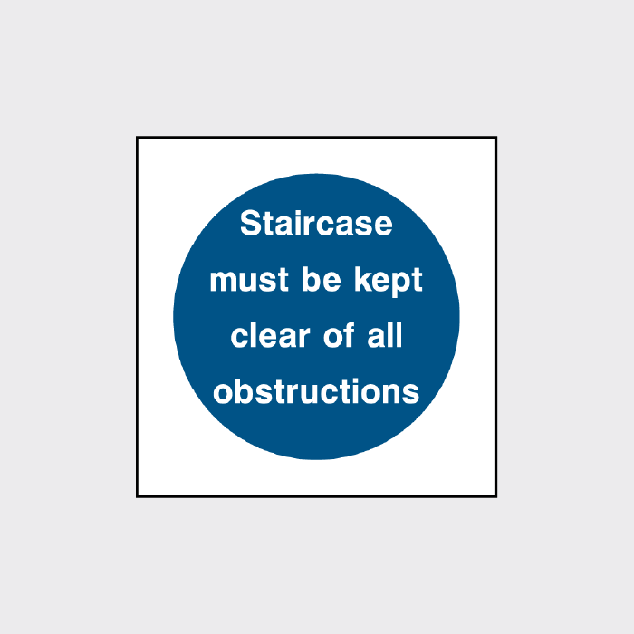 Staircase must be kept clear all obstructions  - FPRV0011