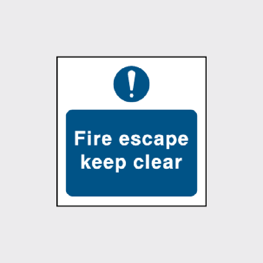 Fire Escape Keep Clear sign