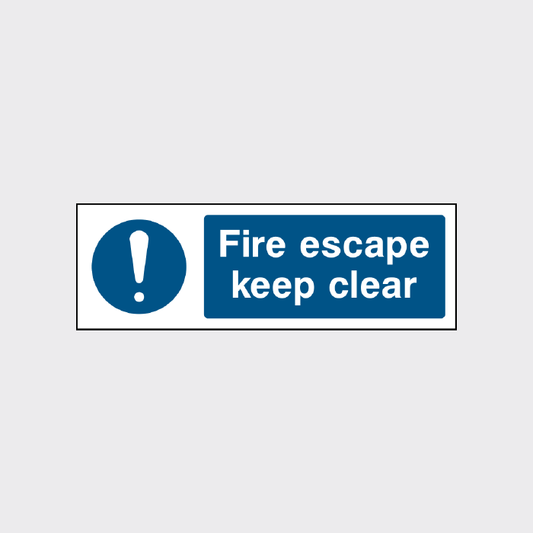 Fire Escape - Keep Clear sign - FPRV0033