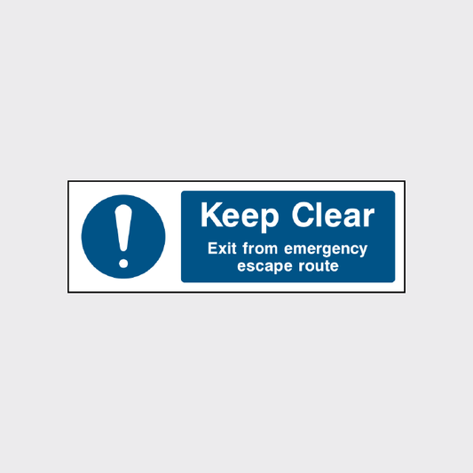 Keep Clear - Exit from emergency escape route - FPRV0036