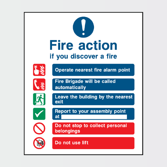 Fire Action Signs - Fire Action Notices