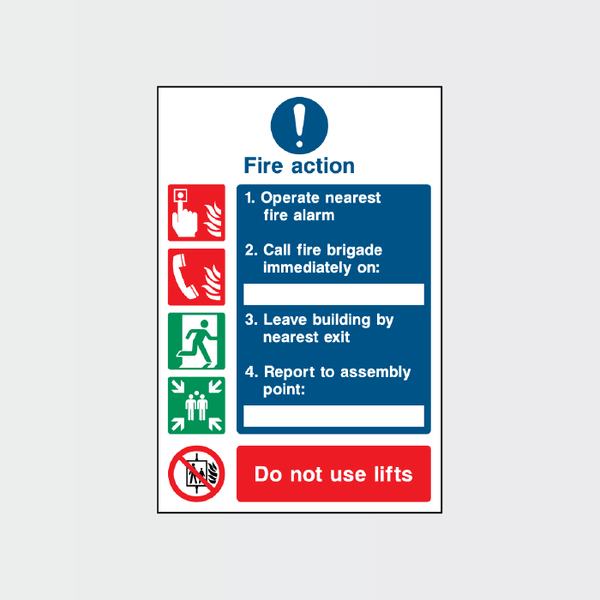 Fire Action Operate nearest fire alarm sign - The Safety Sign