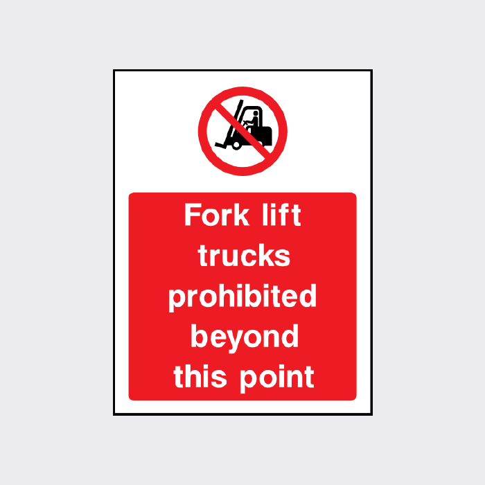Cartello Vietato Carrelli Elevatori VSafety - 300x100 Mm - Plastica Rigida 1 Mm