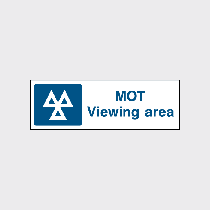 MOT Viewing Area Sign | Garage & Testing Safety Notice