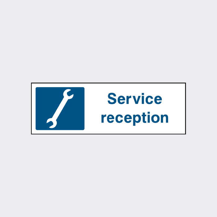 Service Reception Sign | Garage & Workshop Wayfinding