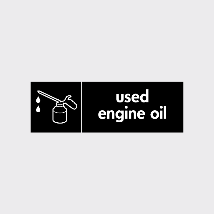 Engine Storage Sign Used Engine Oil Sign | Garage Waste Storage Notice