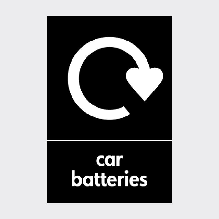 Car Batteries Recycling Sign | Garage Waste Signage