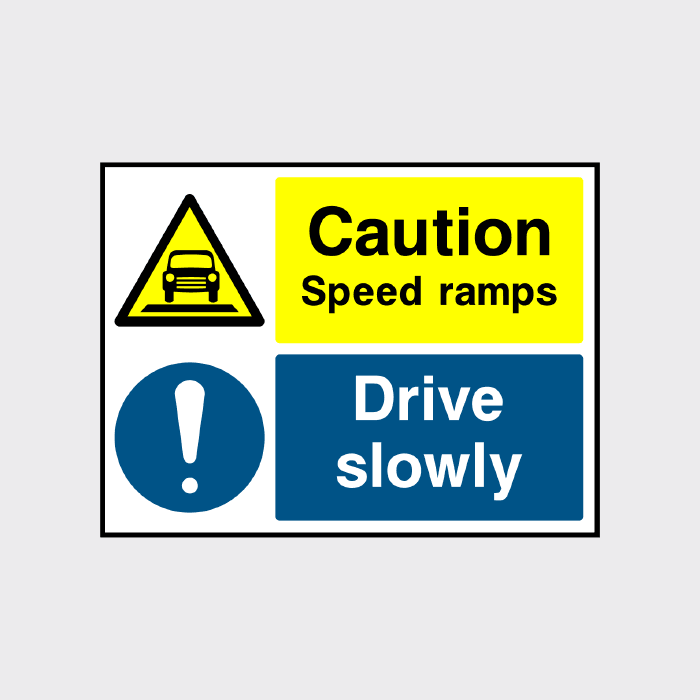 Slipping Ramp Sign Caution Speed Ramps Drive Slowly Sign | Traffic Safety Sign