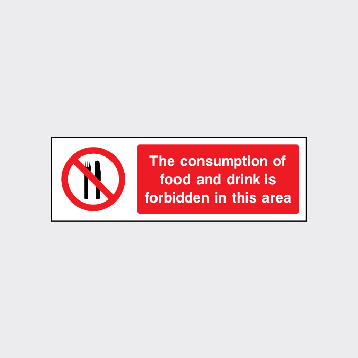The consumption of food and drink is forbidden in this area 