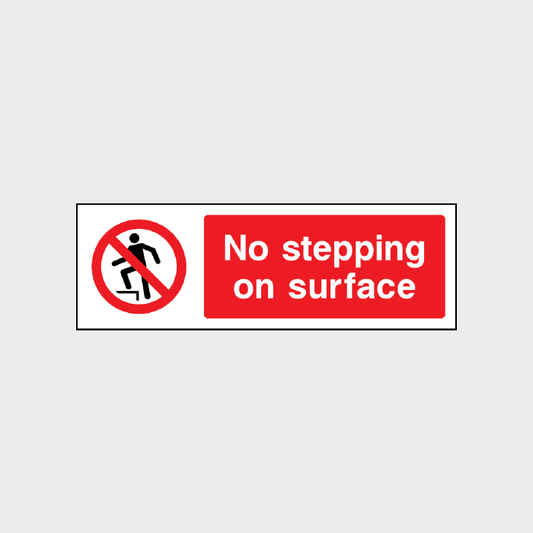 No stepping on surface sign
