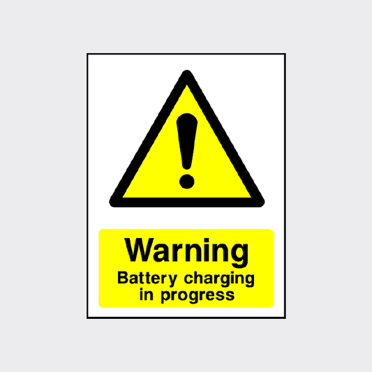 Warning Battery charging in progress Sign