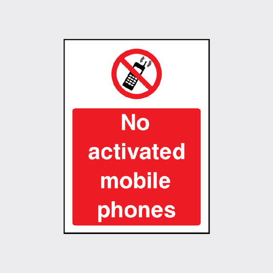 No activated mobile phones sign