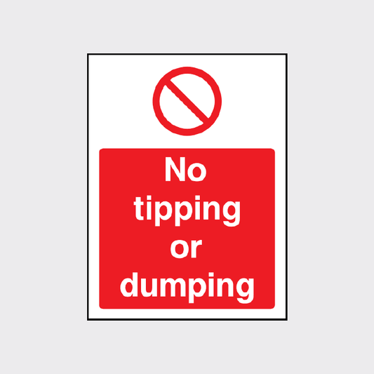 No tipping or dumping sign