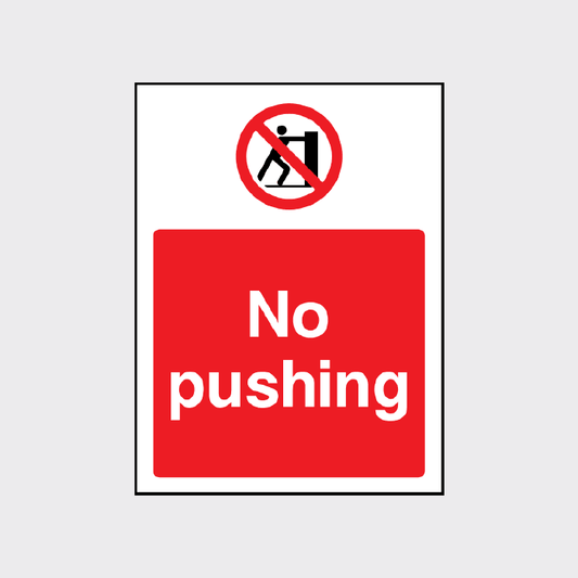 No pushing sign