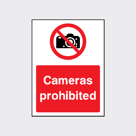 Cameras prohibited sign