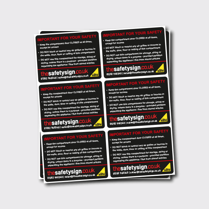 High-Quality Important Gas Safety Stickers | Durable Gas Warning Labels