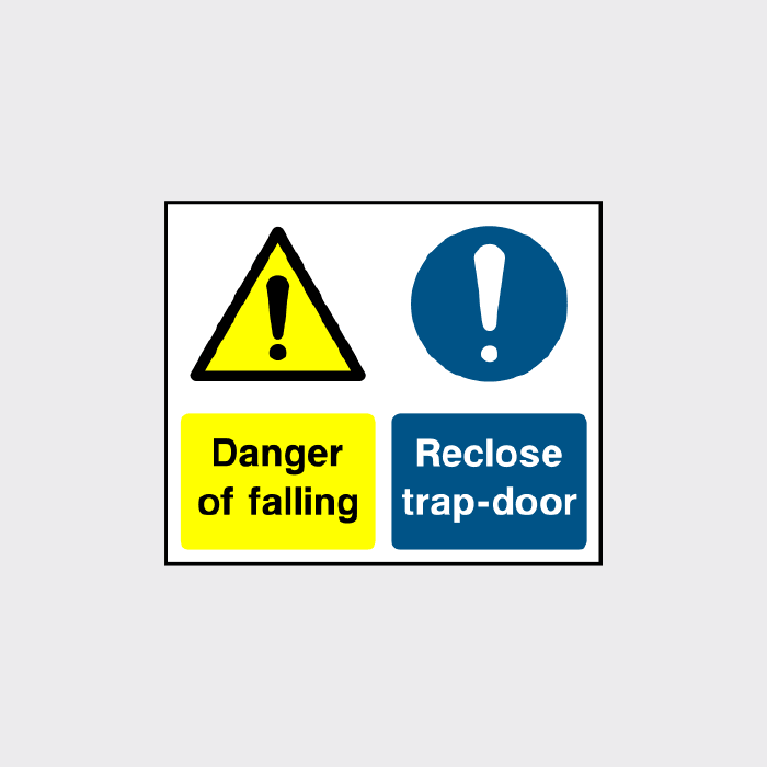 Danger of Falling Reclose Trap Door Sign | Workplace Safety