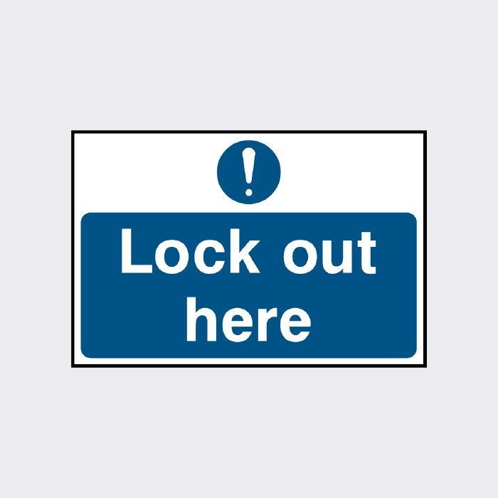 Lockout Here Sign | Machinery Safety Tagout Instruction