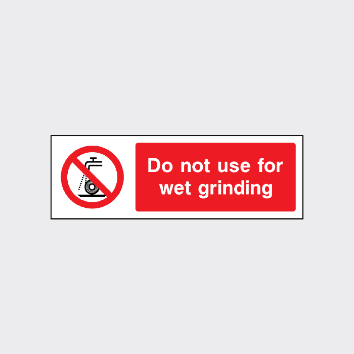 Grinding Wheel Sign Do not use for wet grinding sign L