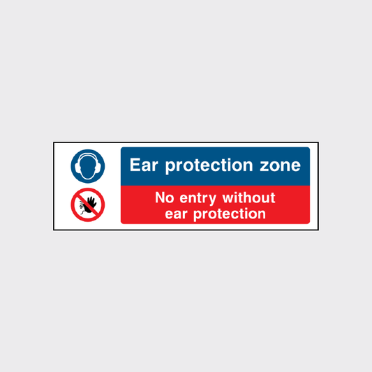 Ear protection zone - No entry without ear protection sign