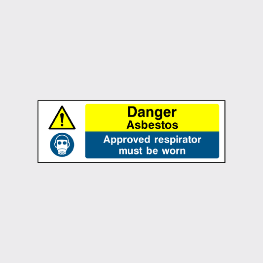 Danger Asbestos - Approved respirator must be worn sign