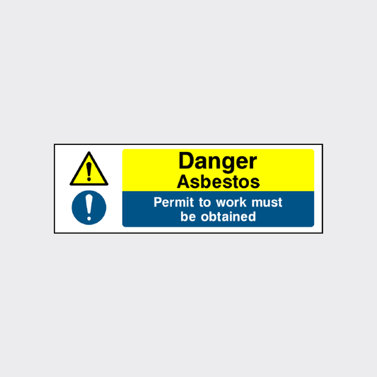 Danger Asbestos - Permit to work must be obtained sign