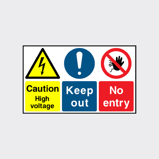 Caution - High voltage multi purpose safety sign