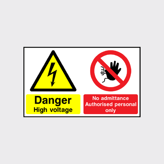 Danger High Voltage Multi message safety sign