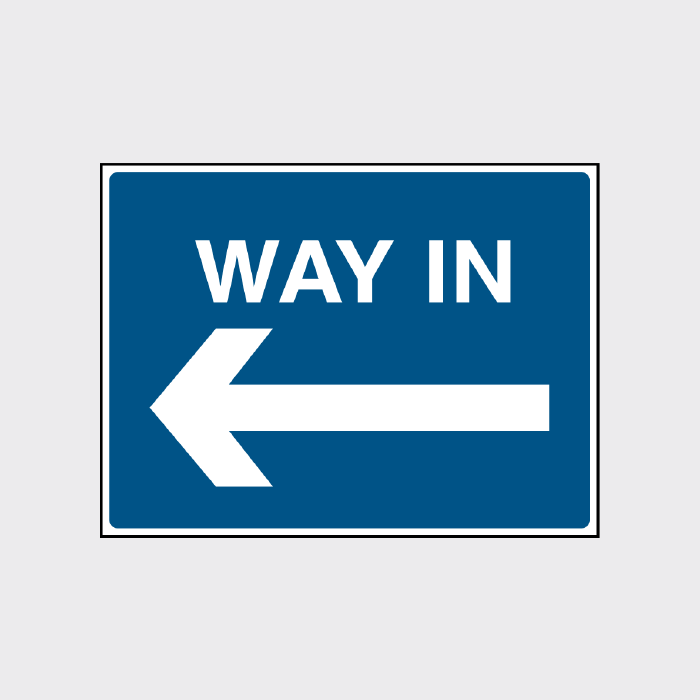 Way in Left arrow Sign