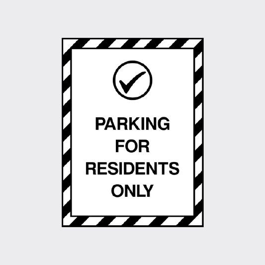 Parking for residents only sign