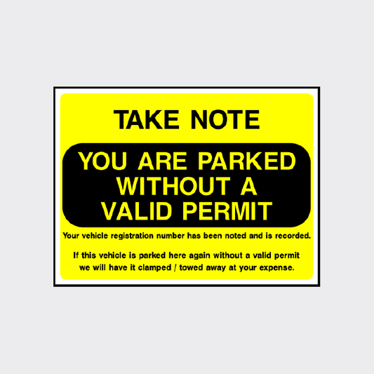 You are parked without a valid permit sign