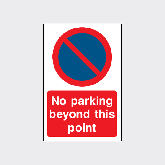 No parking beyond this point sign