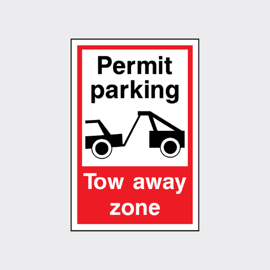 Permit Parking - Tow away zone sign