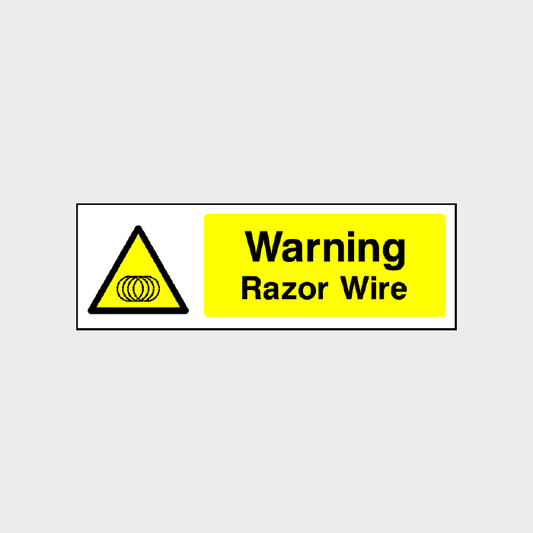 Electric Razor Wire Sign Post Security Signs for Business and Home